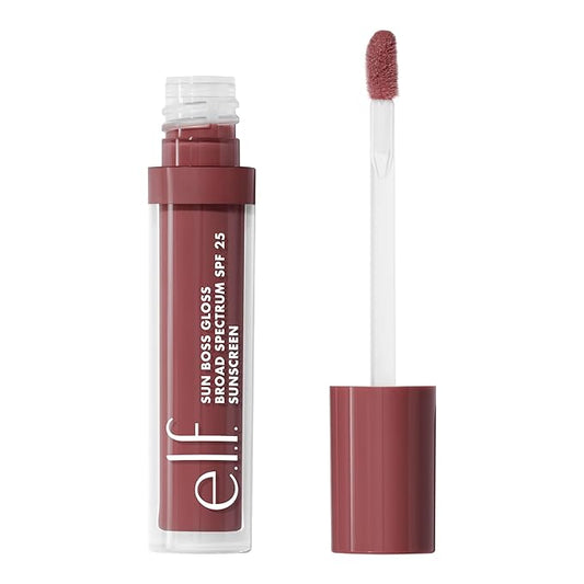 e.l.f. Sun Boss Gloss SPF 25, Pigmented Lip Gloss For A High-Shine Finish, Moisturizing & Conditioning Formula, Vegan & Cruelty-Free, That's My Jam