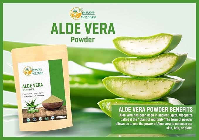 Herbs Botanica Aloe Vera Powder Organic for Hair 5. /150g 3oz