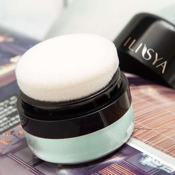 Setting Powder Lightweight Loose Powder Finishing Powder Long-Lasting Green/Translucent)-2 Boxes