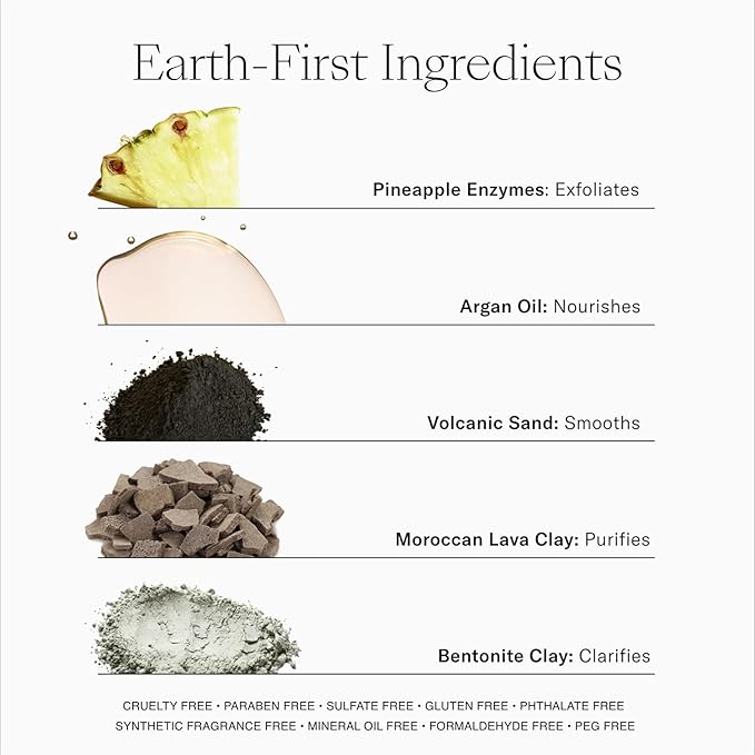 Josie Maran Whipped Argan + Pineapple Enzyme Deep Pore Cleansing Mask - Purifying Pore Mask With Nourishing Moroccan Argan Oil, 3 Essential Fatty Acids, & Squalane Oil (2 oz / 56 g)