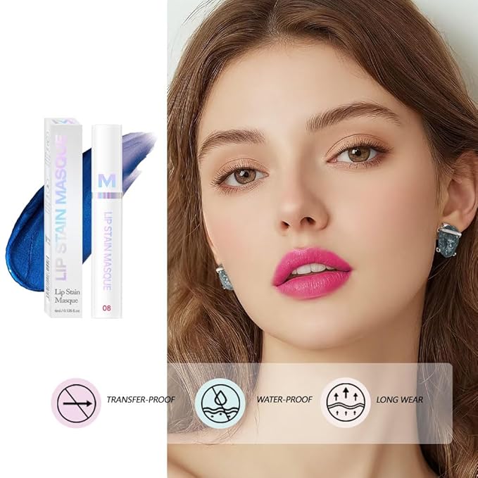 Matte Lip Gloss Peel Off Masque - Peel Off Lip Stain Tattoo,Cranberry Peel Off Lip Tint，Long Lasting Waterproof Transfer-proof Lip Mask Lip Stain Peel Off Lip Gloss,Stay Lip Makeup 08#