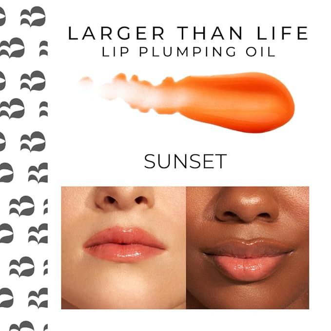 Rinna Beauty Larger Than Life Lip Plumping Oil Gloss with Plumping Peptide, Sunset