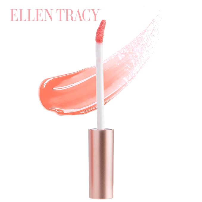 Enchante Ellen Tracy Lip Gloss Collection, Shimmery Lip Glosses for Women and Girls, Long Lasting Lip Gloss Set with Rich Varied Colors, Bold to Neutral (5 Pieces)