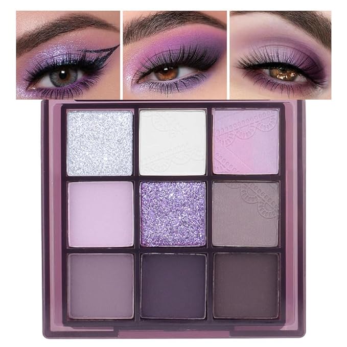 Purple Silver White Pink Tan Grape Matte Shimmer Eyeshadow Palette for Eye Makeup,High Pigmented Eye Shadow make up Powder Palet de sombras de ojos