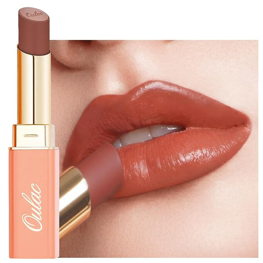 Oulac Color Rich Satin Lipstick - Medium Brown Full Coverage Lip Color, Creamy Silky-Smooth, Moisturizing, Satin Matte Finish, Infused With Shea Butter, Vegan & Clean Beauty, 4g, SG15 Barbara
