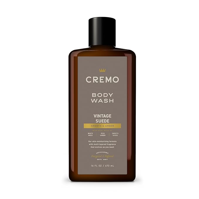 Cremo Body Wash Men, A Vintage Suede with Notes of White Moss and Rich Amber, 16 Fl Oz