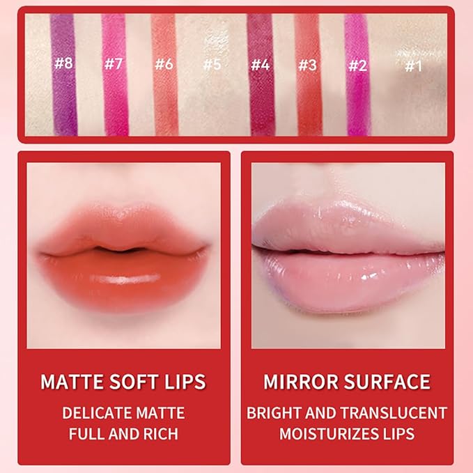 4 Pcs Roll-on Lip Gloss Set, Clear Lip Gloss Crystal Jelly Liquid Lipstick, Plumping Lip Oil, Long Lasting Hydrating & Moisturizing Lip Gloss (Set B, 0.16 Oz/Pcs)