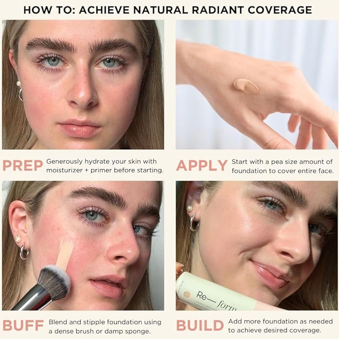 HALEYS Re-form Luminous Skin Foundation, VEGAN + CRUELTY-FREE, types (5.0)