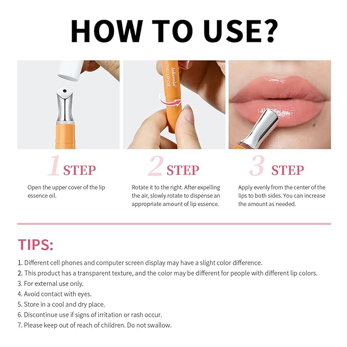 Watery Essence Lip Glaze,Moisturizing Nonstick Tinted Gloss Lip Oil,Glowy Lipstick, Long-Lasting Lip Stain, Lightweight Lip Tint, Jelly Hydrating Lipgloss for Women