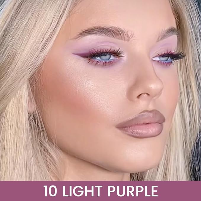 Kaely Light Purple Gel Eyeliner Pencil,Waterproof Smudge Proof Eye Liner Pen,Cat Eye Goth Halloween Makeup,Eye Black Face Paint Lipstick Crayon,Color Colorful Eyeliner Eyeshadow Stick,10