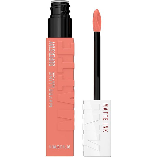 Maybelline Super Stay Matte Ink Liquid Lipstick Makeup, Long Lasting High Impact Color, Up to 16H Wear, Poet, Light Rosey Nude, 1 Count, Packaging May Vary