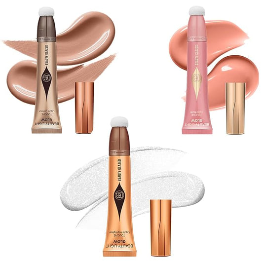 Liquid Contour+Highlighter Blush Stick+Liquid Blush Stick, Smooth Creamy (Contour+Blush#01+Highlighter #01)