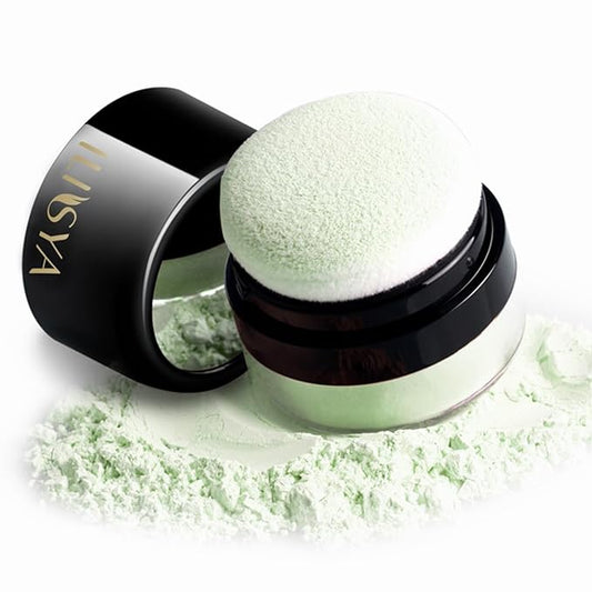 Setting Powder Lightweight Loose Powder Finishing Powder Long-Lasting (Light Green/Translucent) 0.28 Oz