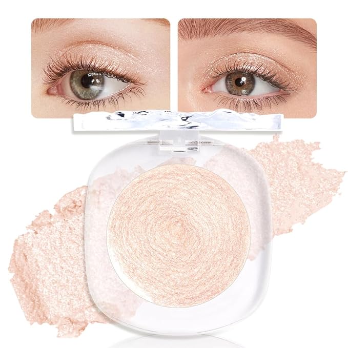 Monochrome Matte Eyeshadow Makeup Palette, Highly Pigmented Champagne Gold Eyeshadow Palette,Shimmer Pressed Powder Eye shadow Makeup,Single Vegan Eye Shadow, Daily Evening Women Girls Eyeshadow Gift