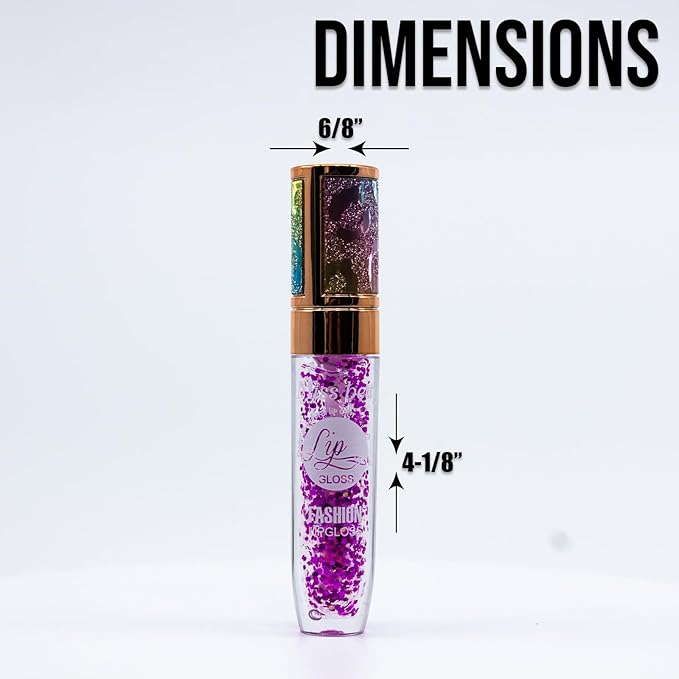 42 Bundle Diamond Bling Bling Mood Color Changing Lip Gloss & Lip Stain Set of 6 Crystal Sparkle Non-Sticky Lightweight Long Lasting High Shine Hydrating Glow For Girls, Teens, Women