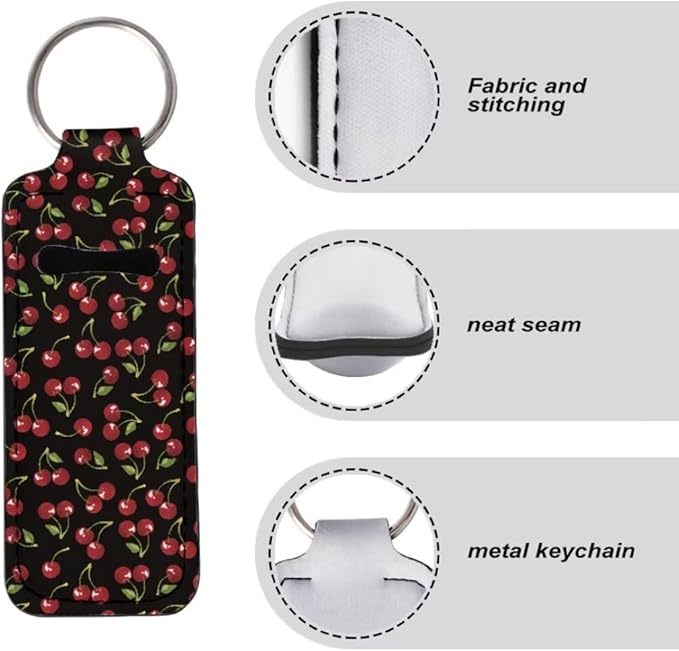 Horeset Cherry Novelty Women Chapstick Holder Keychain Slim