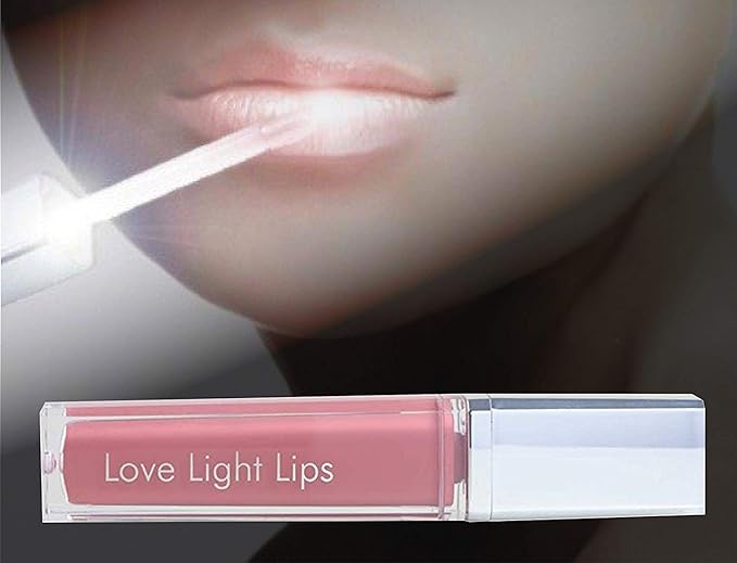 Love Light Lips Lip Gloss - Hydrating & Moisturizing Lip Makeup with Jojoba, Shea Butter, Vitamin E and Aloe. LED Light in the Wand and Mirror on the bottle, Cruelty-Free and Paraben Free (Bliss)