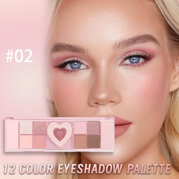 12 Colors Nude Natural Pink Matte Shimmer Eyeshadow