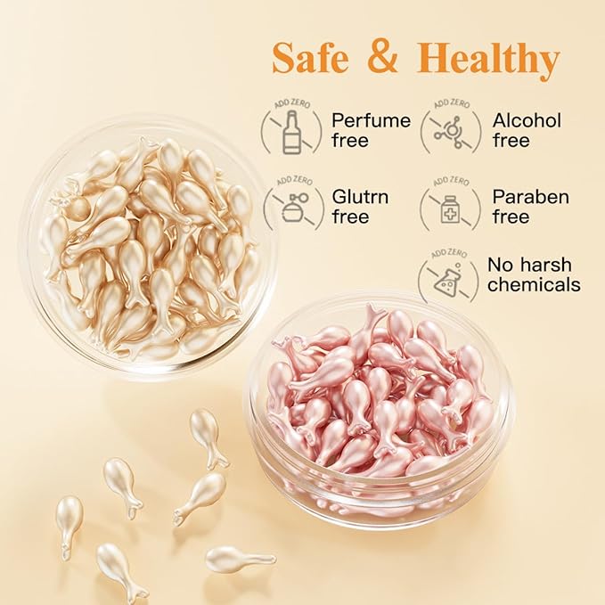 HKH Vitamin C & Retinol Serum for Face - Vit C Oil Capsule with Niacinamide, Anti Again Vit A Night Serum Capsule for Women, Reduces Fine Lines, Even Skin Tone, Firming Skin, Moisturise (38+38 ct)