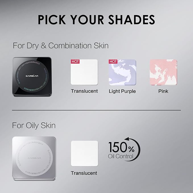 Oil Control Face Pressed Powder Compact, 24H Longlasting () () 0.28Oz