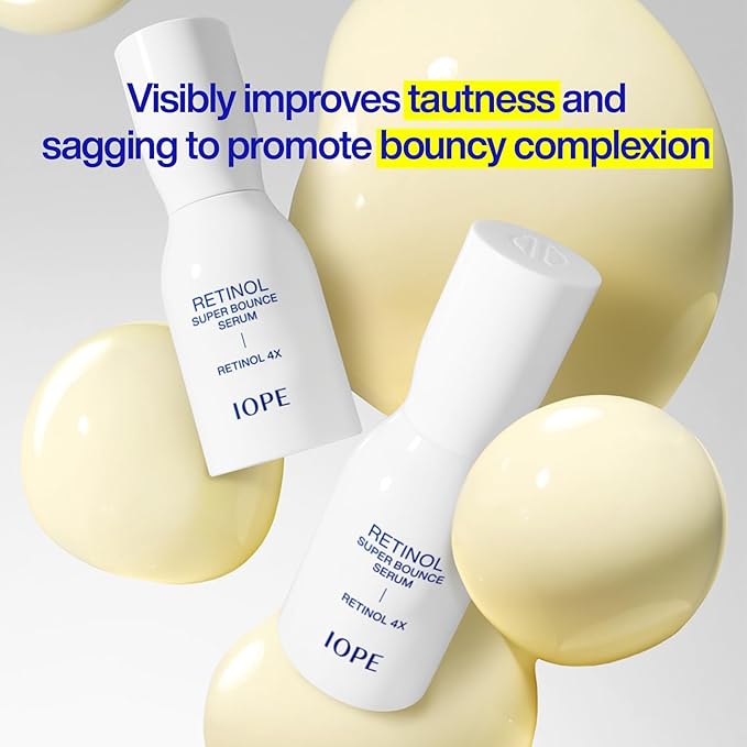 IOPE Retinol Super Bounce Serum - Korean Retinol Eye Cream, Intensive Reactivating Korean Retinoid, Anti-Aging, Reduction in Fine Wrinkles, Beginner Friendly, 1.01 Fl Oz.