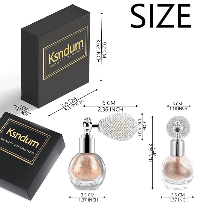 Highlighter Powder Spray, Ksndurn Violet Pink Glitter High Gloss Spray - Shimmer Sparkle Powder Makeup Spray