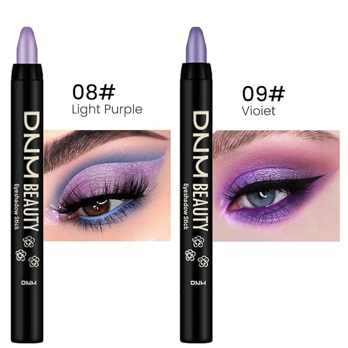 evpct 2Pcs Cream Eyeshadow Sticks Set for Eyes Light Purple & Violet Shimmer Eye Crayon Shadow Brightener Stick Pencil Pen Bulk sombras en crema para ojos 08+09