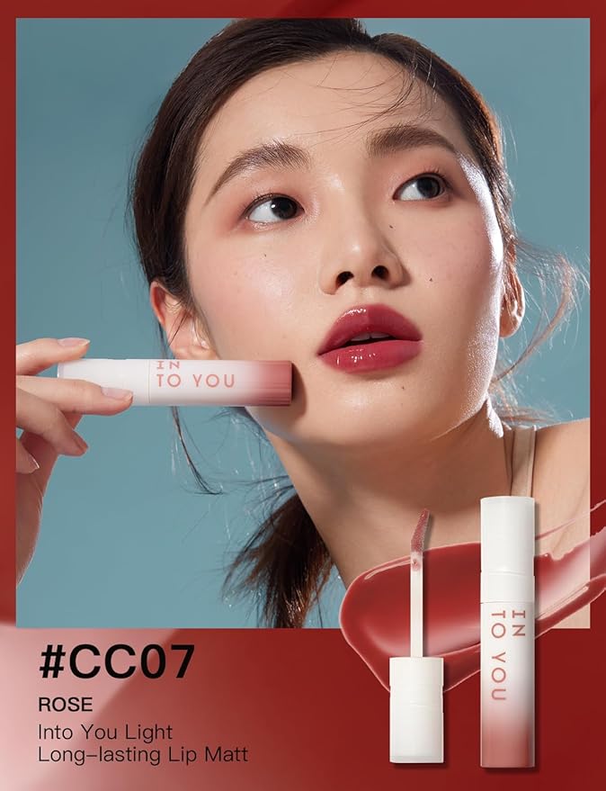 INTO YOU Lip Gloss Coco Liquid Moisturizing Lipstick Long Lasting Lip Stick Lip Stain Makeup Glitter Shine Non-sticky Lipstick for Women (CC07)