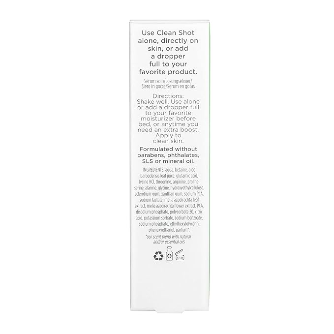 Face Serum by Pacifica - Clean Shot Vegan Amino Acid 10% Complex10% Solution l – Balancing Facial Serum for Oily & All Skin Types, Vegan & Cruelty-Free, 0.8 oz