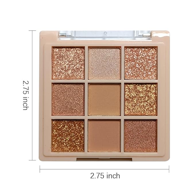 Eyeshadow Palette Makeup- 9 Colors Naked Eyeshadow Palette Matte Shimmer Korean Natural Eye Shadow palettes Highly Pigmented Naturing-Looking Long Lasting (#04)
