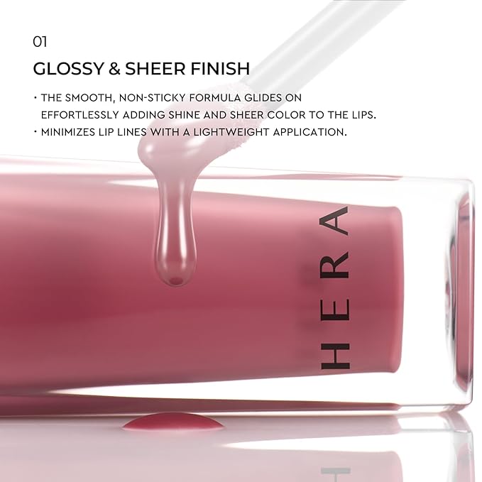 HERA Sensual Nude Lip Gloss #462 SPEECHLESS | Volumizing Sheer & Glossy Finish, Non-sticky, Moisturizing and Hydrating, Korean Makeup, 0.17 oz. (5g)