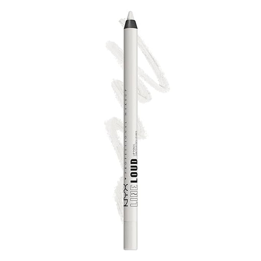 NYX PROFESSIONAL MAKEUP Line Loud Lip Liner, Longwear and Pigmented Lip Pencil with Jojoba Oil & Vitamin E - Gimme Drama (White)