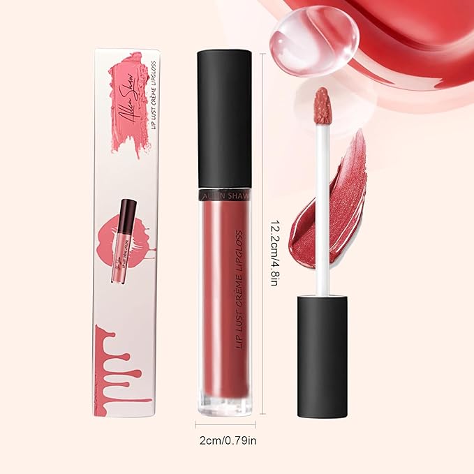 12 Color Cream Lip Gloss, 12 Colors Cream Texture Lipstick Waterproof, Long-Lasting Moisturizing Velvet Lip Gloss，Waterproof Lip Gloss Moisturising Liquid Lipstick(#3#5#12，3pcs)