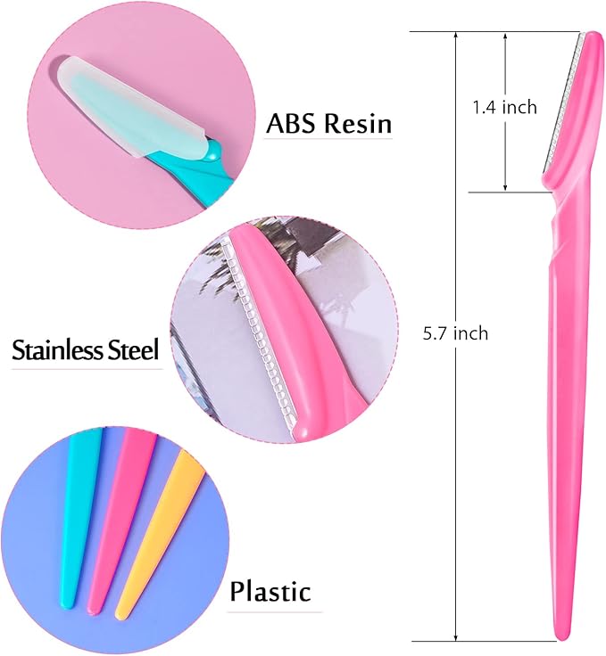 12 Pcs Eyebrow Razor, Multipurpose Exfoliating Dermaplaning Tool for Face, Facial and Eyebrow Shaper with Precision Cover for Women Men Use