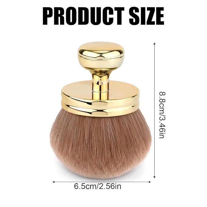 Large Self Tanning Brush, Oval Body Makeup Tan Brush with Wide Brush Head Self Tanner Brush Applicator Sunscreen Brush for Makeup Legs Arms Face Body (Gold)