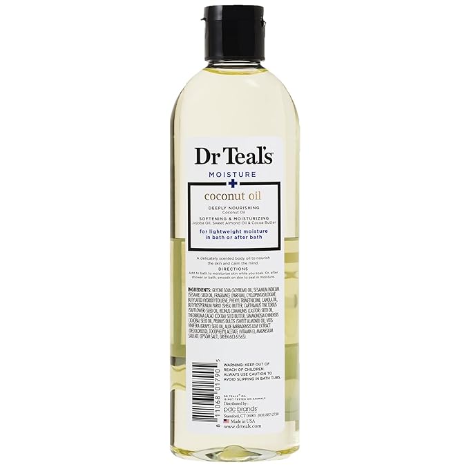 Dr. Teals Bath & Body Oil Variety Gift Set (2 Pack, 8.8oz Ea.) - Ultra Rich Shea Butter & Nourishing Coconut Oil - Essential Oils Hydrate Skin & Alleviate Daily Stress - At Home Spa Kit