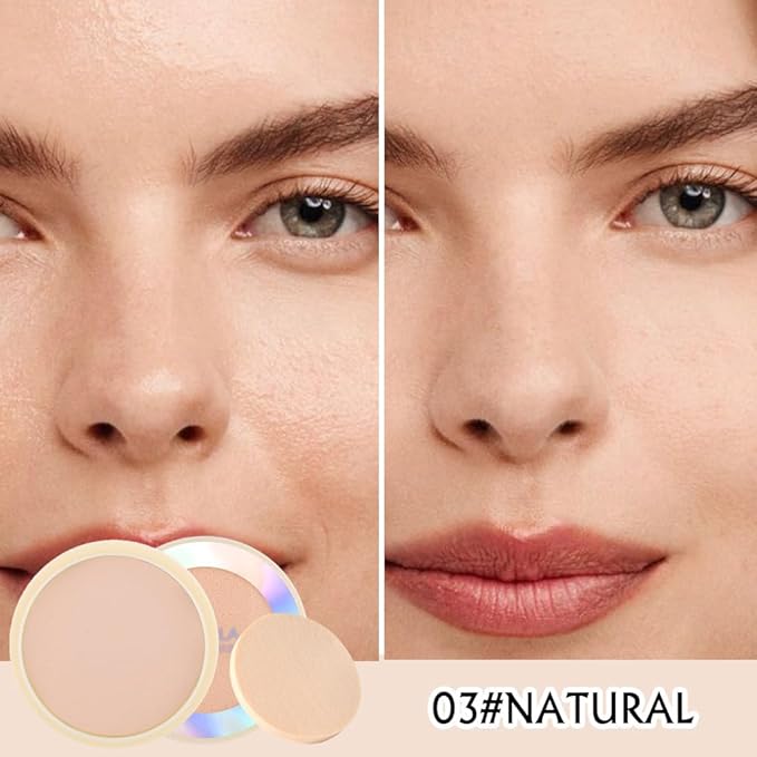 Oil Control Face Pressed Powder, Ultra-Fine Lightweight Face