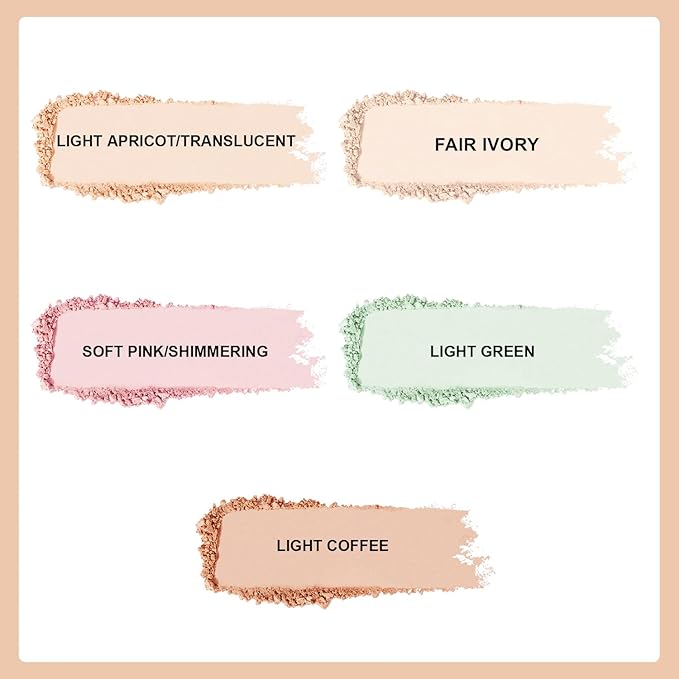 Setting Powder Lightweight Loose Powder Finishing Powder Long-Lasting Green/Translucent)-2 Boxes