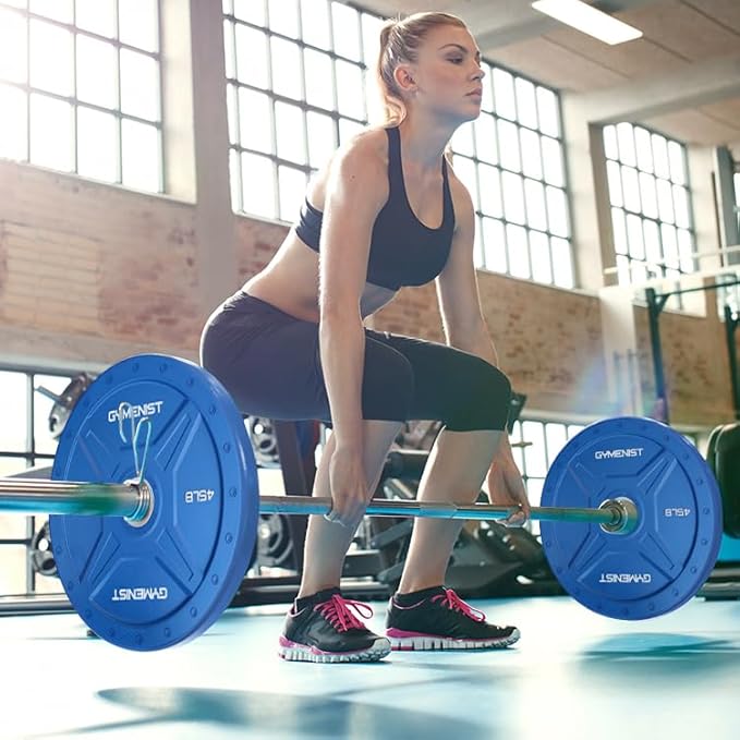 GYMENIST Bumper Plates is Made for 2 Inch 10 LB 55 LB