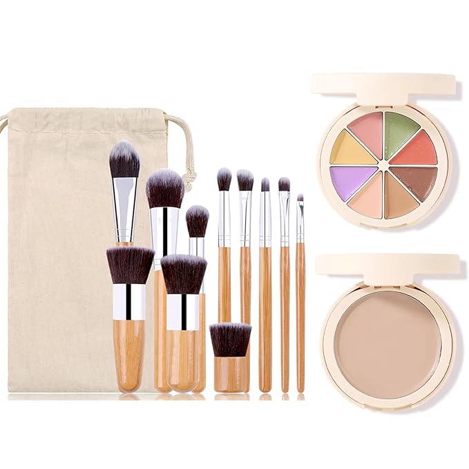 Foundation Concealer Palette with Makeup Sponges & Applicator,