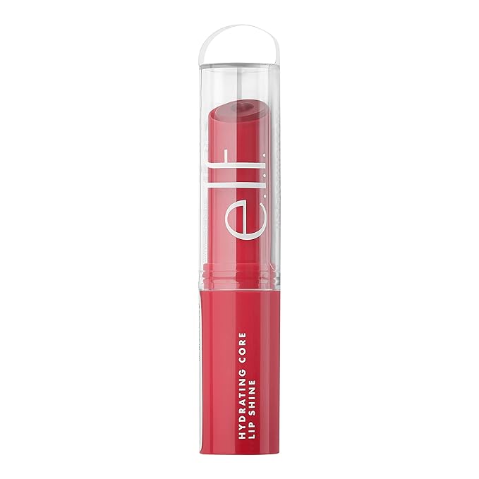 e.l.f. Hydrating Core Lip Shine, Lip Balm For A Sheer Tint Of Color & Soft Shine, Infused With Moisturizing Vitamin E, Vegan & Cruelty-Free, Lovely