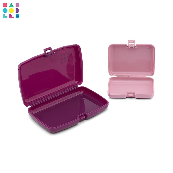 Caboodles Care Pack + Lil Bit Set, Pink & Violet, Travel Organizers for Makeup, Snap-Tight Latch for Mess-Free Travel, Compact Size