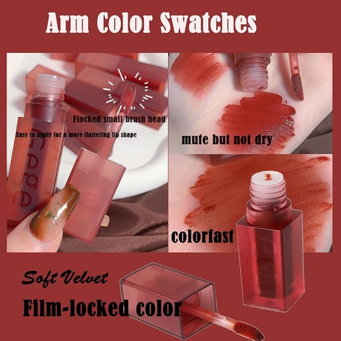 Smooth Luster Lip Glaze, Lightweight Moisturizing,High Impact Lip Color, Full Coverage Lip Makeup, Long Lasting Waterproof Moisturizer Lip Glaze (Cherry Powder)