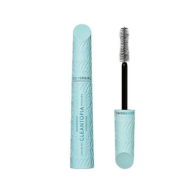 CoverGirl Lash Blast Cleantopia, Waterproof Mascara, Aloe Leaf Extract, Vitamin E & Ceramide, Gentle Formula, Volumizing, Long-Wearing, Transfer-Proof, Extreme Black,1 Count