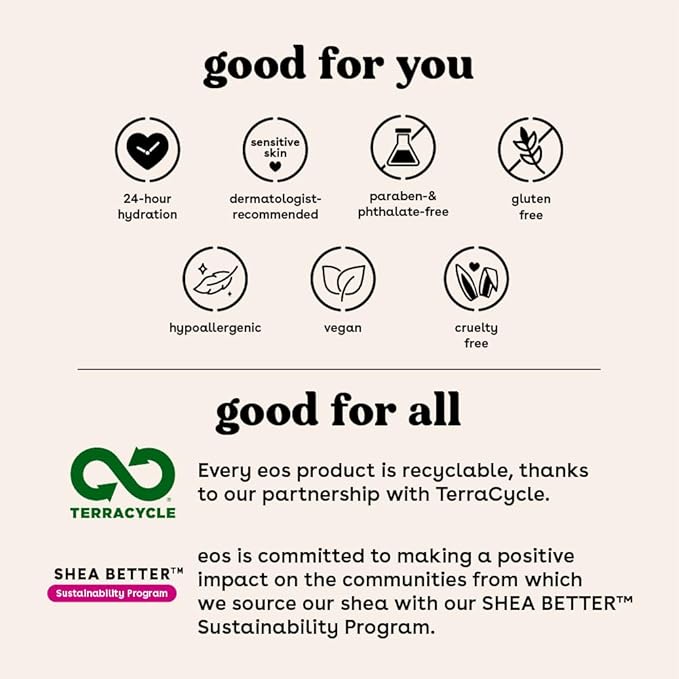 eos Cashmere Whipped Oil Body Butter, Vanilla Cashmere, 72 Hour Weightless Moisture For Dry Skin, Rich Formula and Deep Hydration, 10 oz