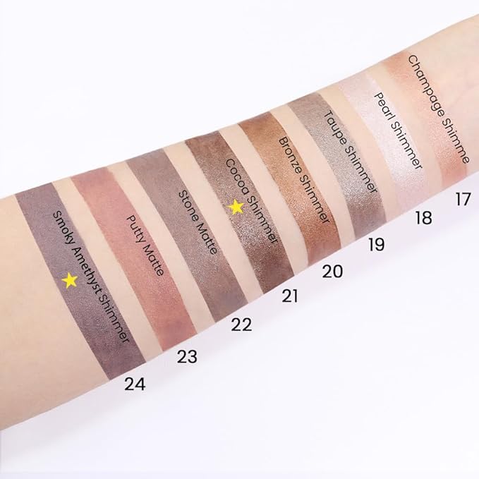 evpct 2Pcs Cream Eyeshadow Sticks Set for Eyes Waterproof, Cocoa Shimmer & Smoky Amethyst Shimmer Matte Eye shadow Stick Pencil Pen Bulk sombras en crema para ojos 21+24