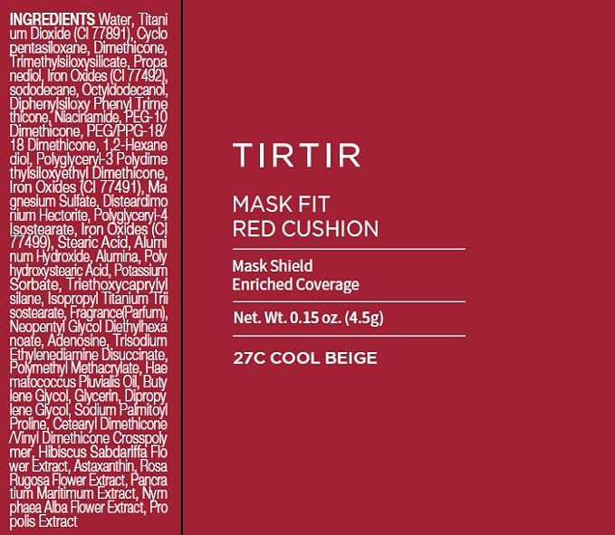 TIRTIR Mask Fit Red Cushion Foundation, 27C Cool Cool Beige
