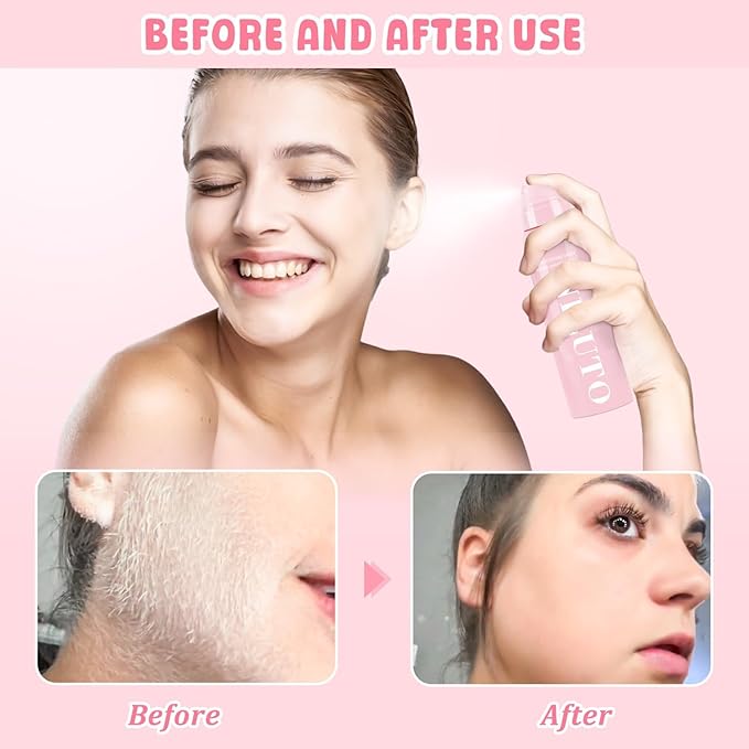 Hair Identifier Spray for Face Shaving, Moisturizing and Skin Care Dermaplaner Spray,Skin Body Hair Identifier Comfortable Face Shaving Powder (Pink 2Pack)