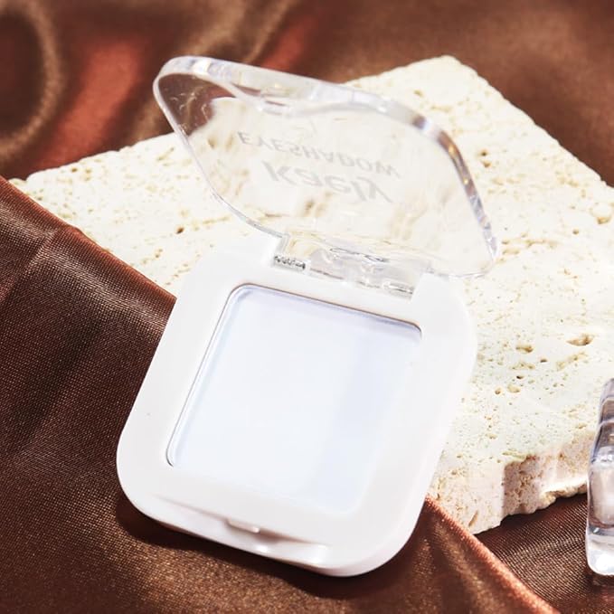 Kaely Pressed Single Eyeshadow Makeup, White Matte Highly Pigmented Monochrome Eye Shadow Palette, Waterproof Neutral Powde Mini Eyeshadow, sombras para ojos, Lightweight Blendable, 08