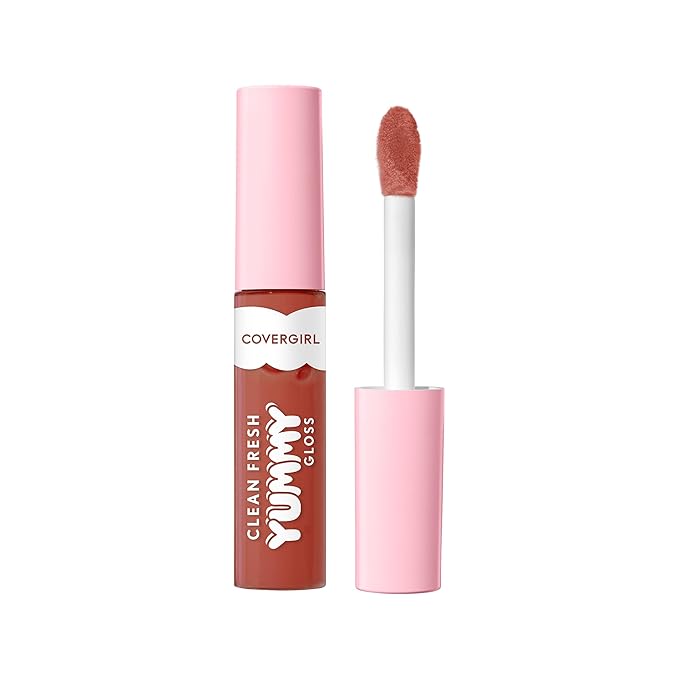 COVERGIRL Clean Fresh Yummy Lip Gloss, Sunset Skies, Hydrating, Non-Sticky, Hyaluronic Acid, Glassy Shine, 0.33oz